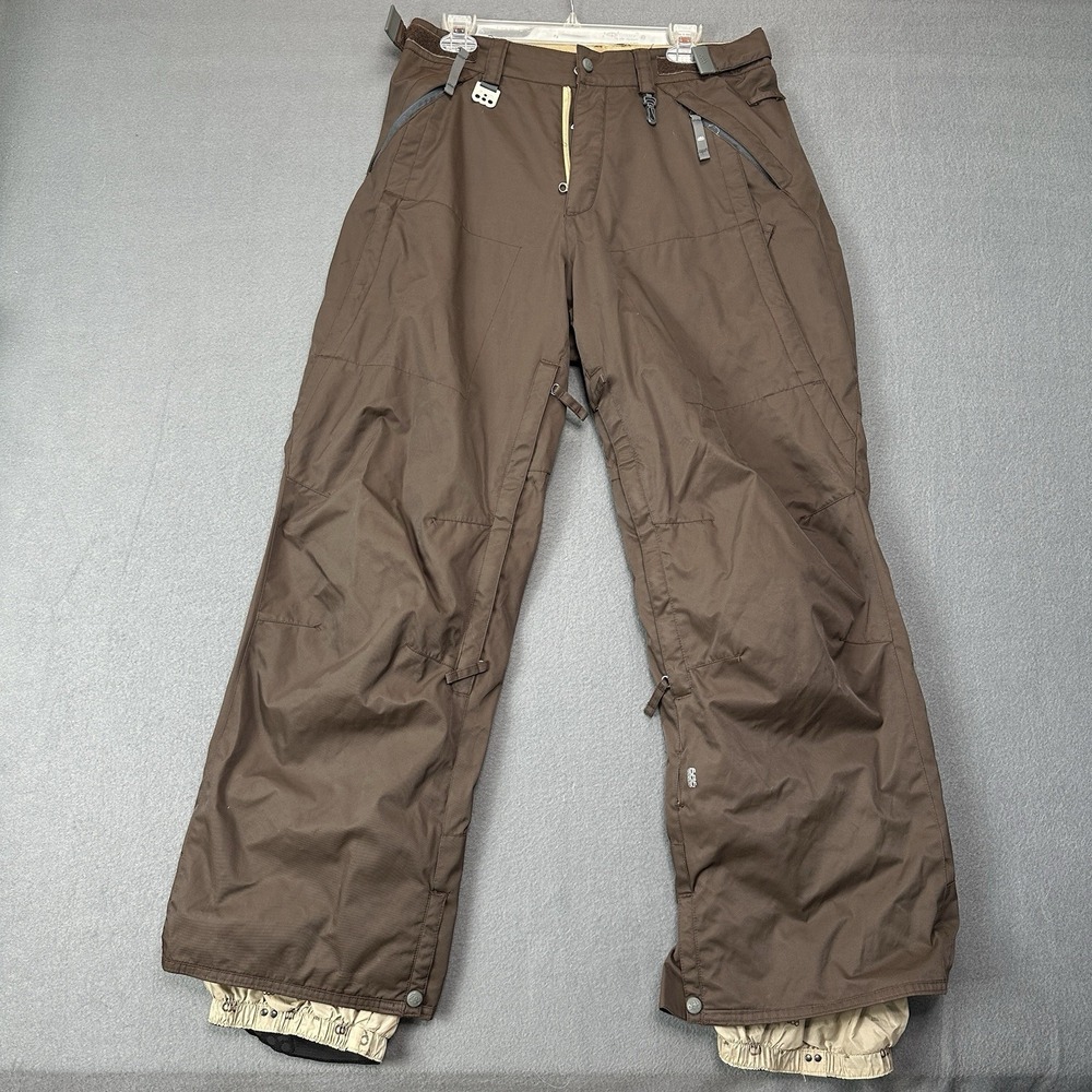 686 Ace Small Men's Snowboard/ski Waterproof Insulated cargo pants Brown Y2K